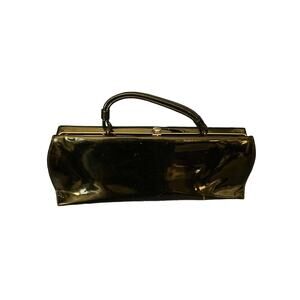 VTG Black Patent HANDBAG CLUTCH THEODOR CALIFORNIA PURSE 13W X 4.75 H X 2 Deep